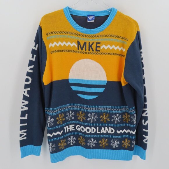 Brew City Adult XL Milwaukee The Good Land Wisconsin Crewneck Pullover Sweater - Picture 12 of 12